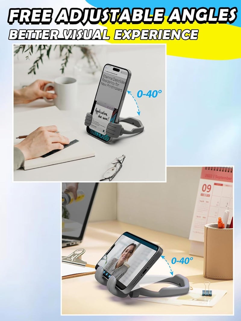 CALDEVER Stocking Stuffers for Teens Boys Girls Cell Phone Stand: Upgrade Adjustable Thumbs Up Lazy Phone Holder for Desk Fun Birthday Gifts for Grandma Adults Husband from Wife (Grey, 1) - Image 5